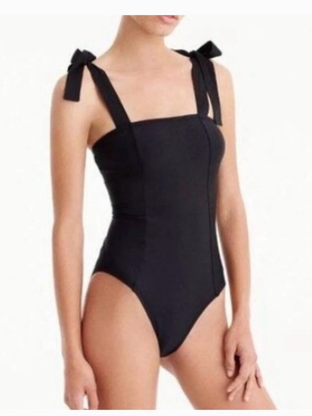 J. Crew navy Bow Strap One-Piece Swimsuit EUC! 10 so cute!!! Swim